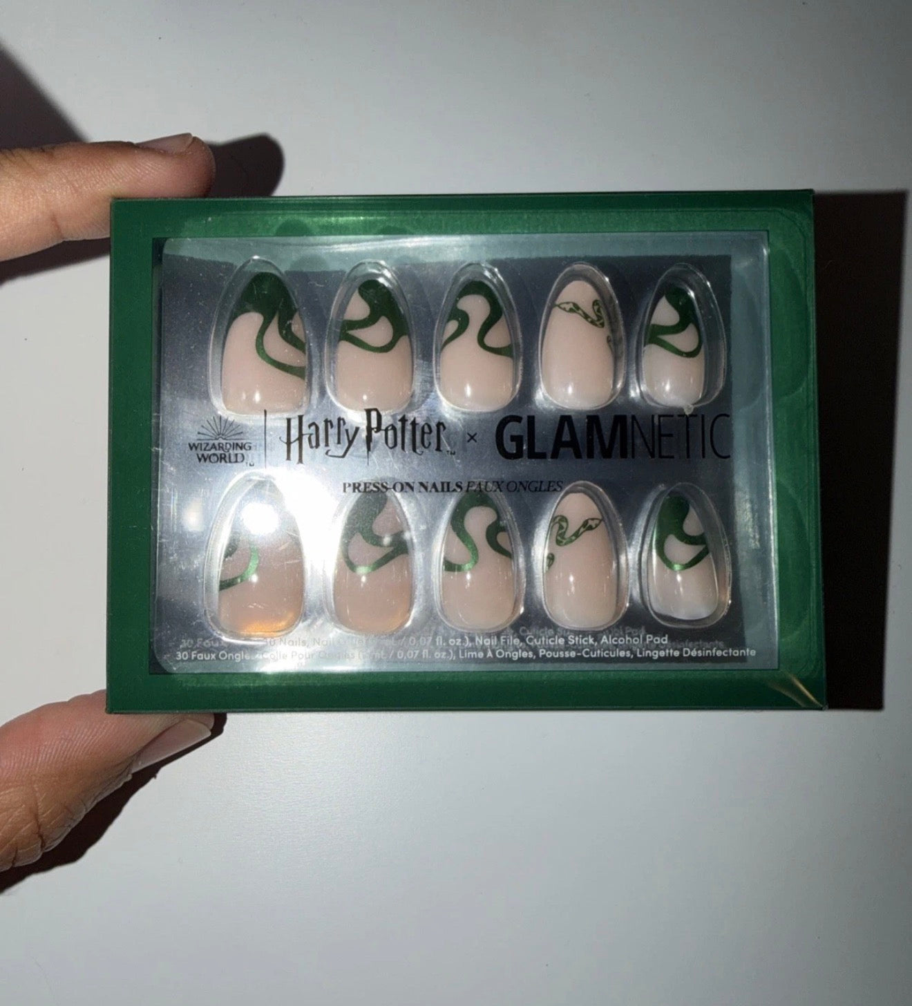 Glamnetic Press On Nails Parseltongue | Short Oval 30 Nail Kit w/ Glue